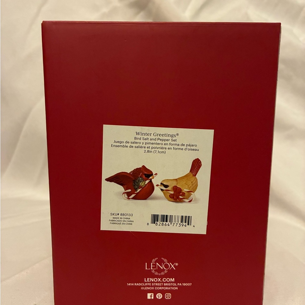Lenox Winter Greetings Red and Cream Bird Set